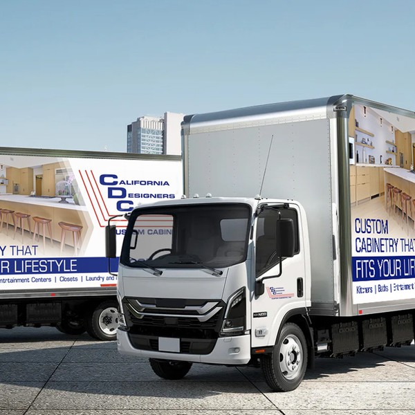 Clean, Refined Delivery Truck Wrap for Custom Cabinetry Shop