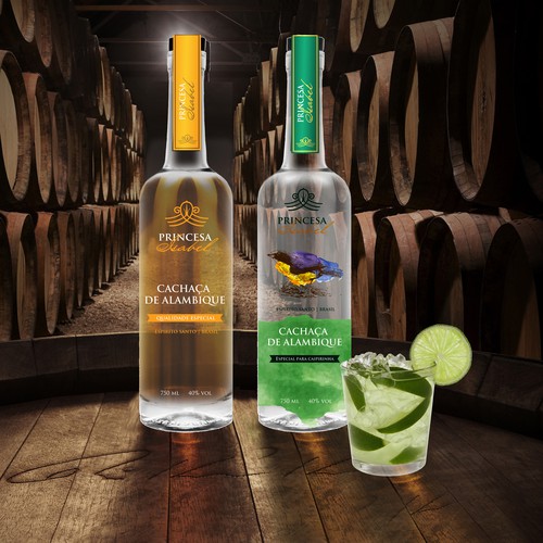 Design vincitore del contest "Crie um rótulo moderno brasileiro e com história para a melhor cachaca de alambique já vista" realizzato da Etichetta di prodotto