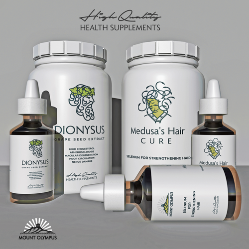 Mount Olympus Logo - fun and creative designs for a health supplement company Design by AkicaBP