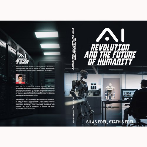 Futuristic AI Book Cover - AI vs Humans/Dark Design by Aaniyah.ahmed