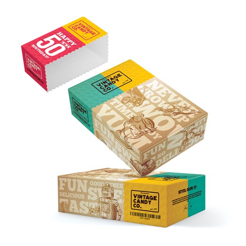 Design An Interesting Retail Vintage Candy Box / Subscription Candy Box!  (non gender or age specific, see details) Design by LoudFrog