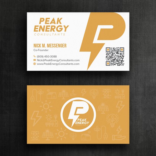 Modern Business Card Design for Electric Energy and Solar Company Design by Felix SH