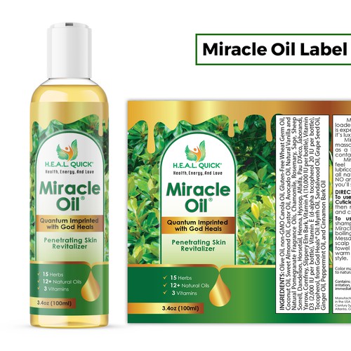 Label for Miracle Oil Design by Manthanshah