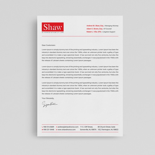 Letterhead for Divorce & Family Law Firm; Modern, Conservative Design Design by prosenjit_P