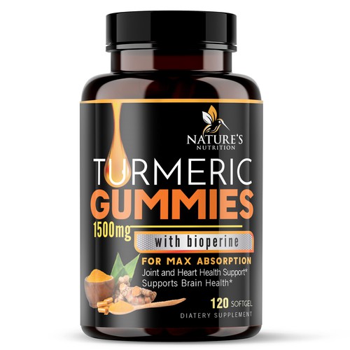 Nature's Nutrition - Needs a Colorful Turmeric Product Label Design by agooshe