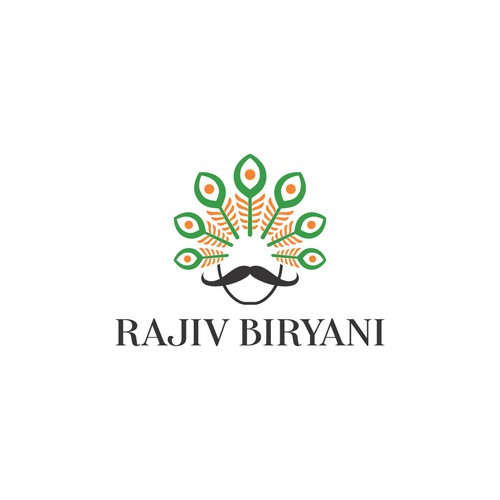 Indian Food Cloud Kitchen Logo Design, Rajiv Biryani Design by THE DESIGNSTER