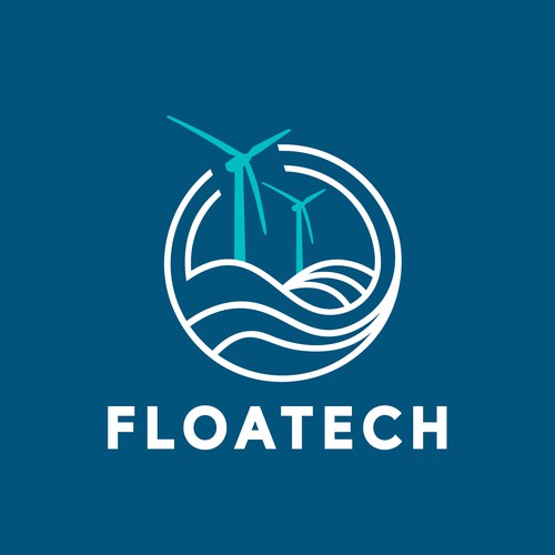 Creation of a logo for a wind turbine research project: FLOATECH Design by Jay Little Design