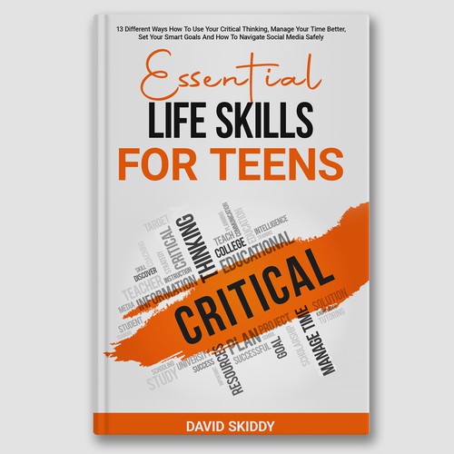 A powerful ebook cover for Essential Life Skills For Teens Design réalisé par The Cloud Digital