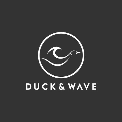 Coastal lifestyle brand featuring a mallard duck and wave, appeal to outdoor enthusiasts and surfers Diseño de Ye_eS