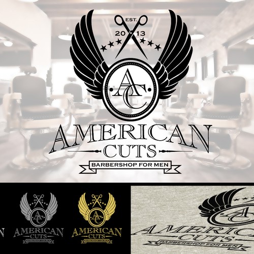 Logo for American Cuts Barbershop デザイン by Barrios1