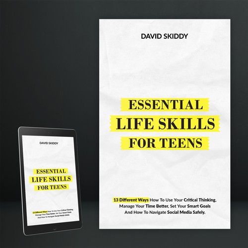 A powerful ebook cover for Essential Life Skills For Teens Design by The Cloud Digital