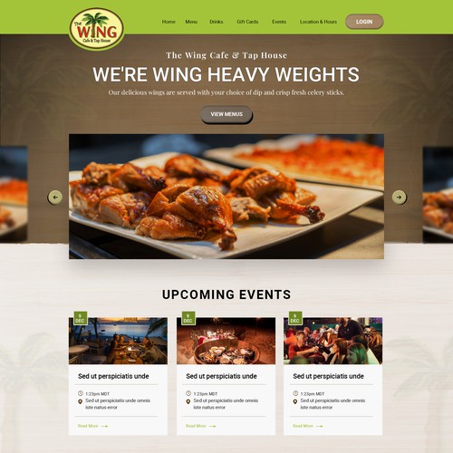 Design A Fresh New Website for The Wing Cafe & Tap House! Design by FixInc