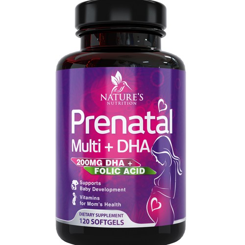 Prenatal Vitamins Label Design needed for Nature's Nutrition Ontwerp door DagDigi