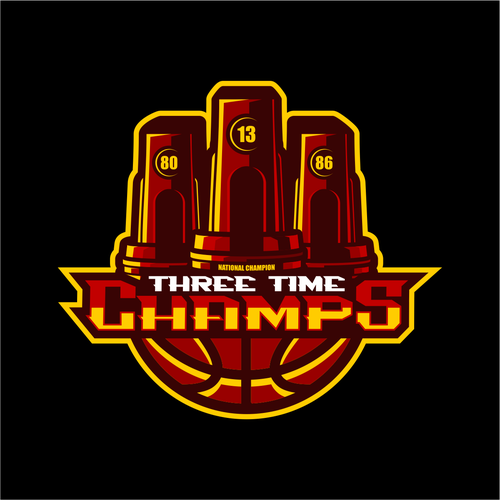 Basketball Logo for Team 'Three-Time Champs' - Your Winning Logo Featured on Major Sports Network Design by WADEHEL