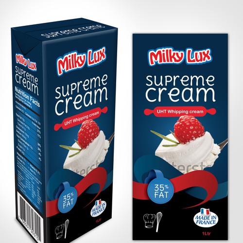 Packaging of Whipping cream 1L tetrapack brick Product packaging contest