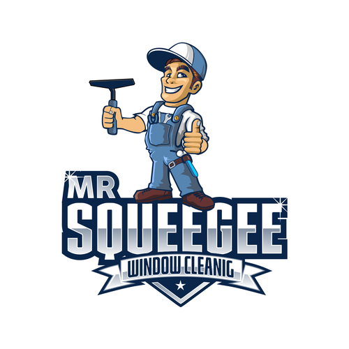 I need a playful logo for my business Mr. Squeegee Design by Vandi septiawan