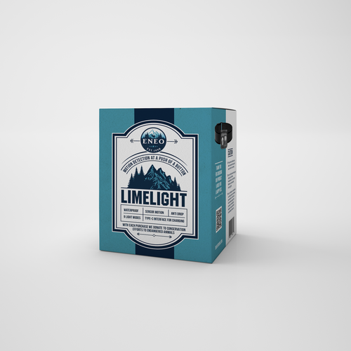 Design the packaging a outdoor headlamp where proceeds are donated to save american wildlife Design by Kat.Fil