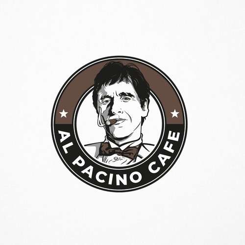 Logo for a high end Italian coffee shop with an Al Pacino theme. Réalisé par Sanoja DSG