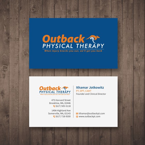 Business card for 2 clinic physical therapy office Design by Tcmenk