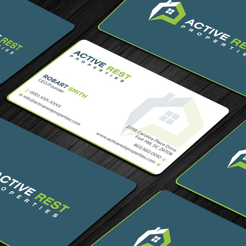 Modern Business Cards for Active Rest Properties Design by Brandmaker artist