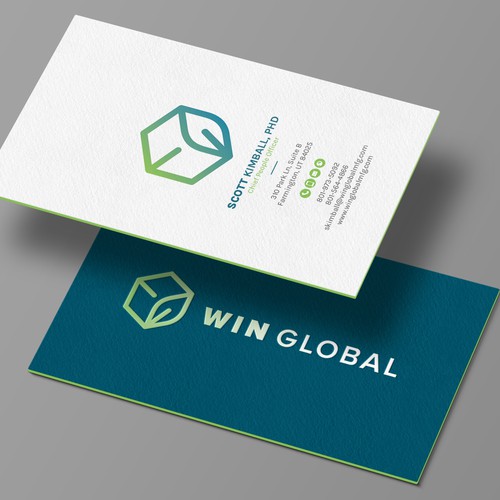 WIN Global Business Card Design Design by chandrayaan.creative