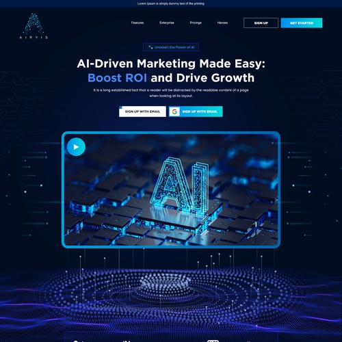 Homepage for new Ai powered personal assistant Design by UD_Pro