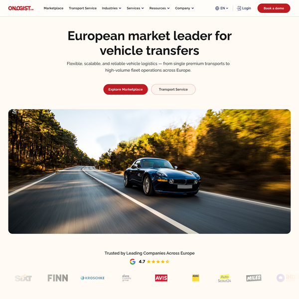 Design by Deeya.design™ titled "Vechile Transfer Website Home page"