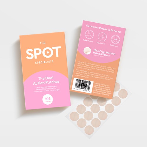 Pimple Patch PACKAGING to appeal to FEMALE BEAUTY user Design by JBW_DESIGN