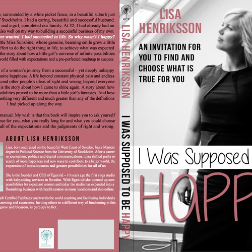"I was supposed to be happy" - Book cover for Swedish Self Help Icon Design by LSDdesign