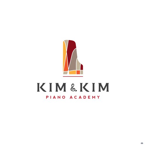 Logo to appeal adult piano students for online piano school called Kim & Kim Piano Academy Design by no noise