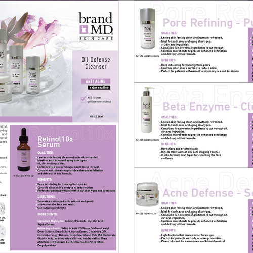 Skin care line seeks creative branding for brochure & fact sheet Réalisé par Edgard K