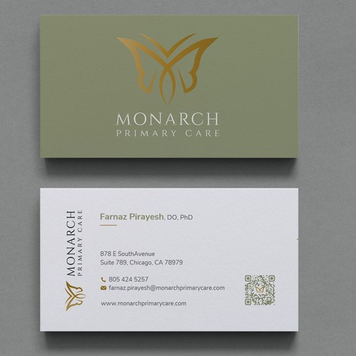 Design a classy, yet somewhat modern stunning, memorable business card for a medical clinic. No black! Please see colors Design by Xclusive16