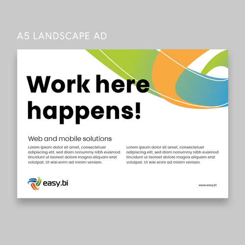 Advertisement template that engages Design by SSDesign.