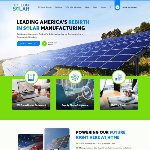 Website Redesign for Solar Panel Manufacturer and Tech Company Design by OMGuys™