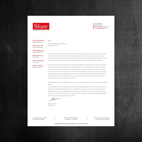 Letterhead for Divorce & Family Law Firm; Modern, Minimalist, Conservative Design Design by Felix SH