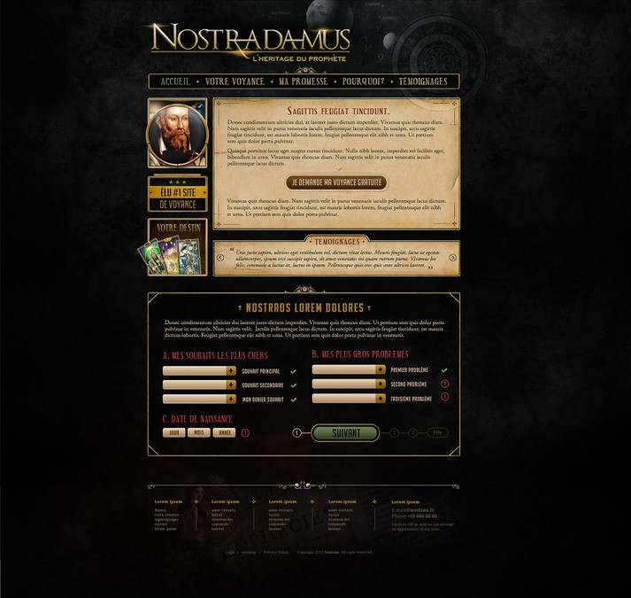 Logo for Nostradamus site (clairvoyance, tarot reading, prophecies