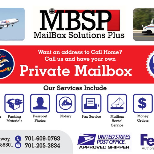 New postcard or flyer wanted for Mailbox Solutions Plus Postcard
