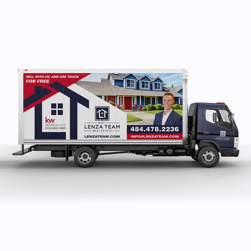 Custom Truck Design Wrap for Real Estate Agent, CREATIVE PROFESSIONAL CLEAN Design by HARU_ICHIBAN_