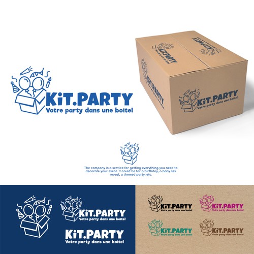 Design a fun logo for a businees offering a party in a box! Design by AdryQ