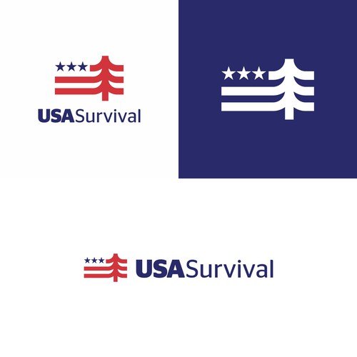 Please create a powerful logo showcasing American patriot virtues and citizen survival デザイン by ibey™