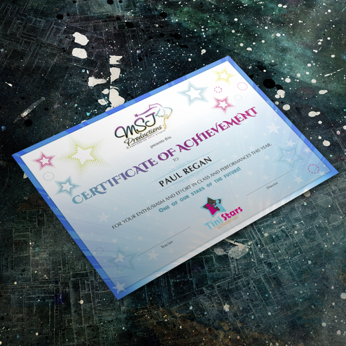 Creating a Dance Studio Certificate of Acheivement Design by HYPdesign