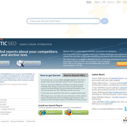 New Web Design for MajesticSEO Design by art@work