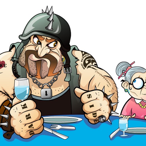 humorous cartoon-style graphic Design by Lekvector