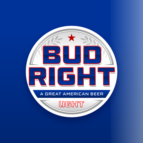 Bud Right.  The great new American Beer for good ol' fashioned American beer drinkers. Design by Voos Studio