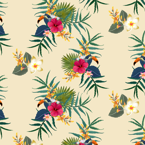 Tropical Fabric Print - Textile Designers & Illustrators Los Angeles fashion brand needs your designs Design by ash00 Designs