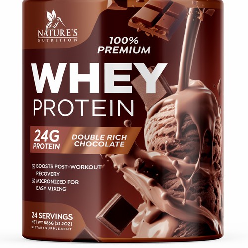 Tasty Whey Protein Chocolate Design Needed for Nature's Nutrition Design réalisé par GenScythe