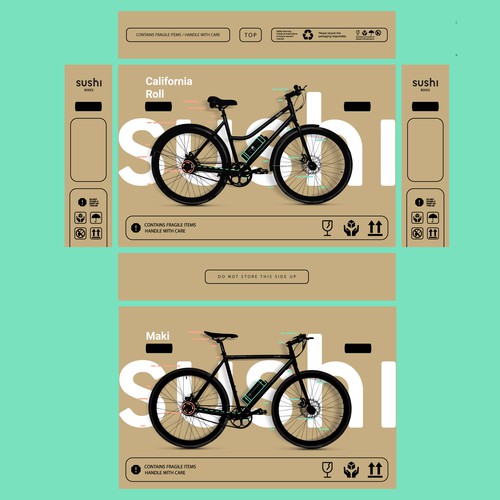 Bicycle shipping box for an urban e bike brand Product packaging contest 99designs