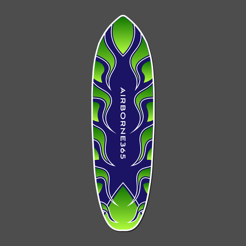 Surfboard Style Skate Deck Design Design by Digital Man ✅