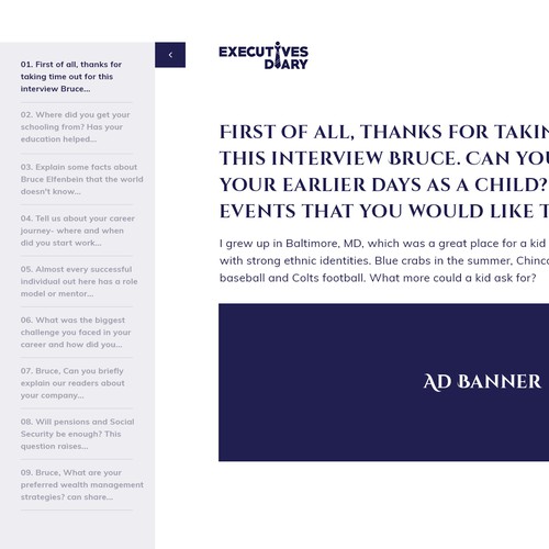 Proposition sur un concours de Design de page web, réalisée par Tushar K∎