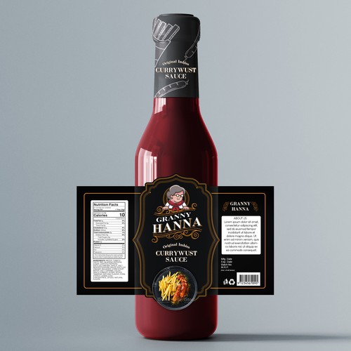 Finest hot curry sauce for german / berlin currywurst: Granny Hanna brings Yummi! Design réalisé par United Monks